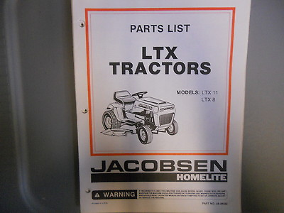 Homelite Parts List Manual LTX Tractors LTX11 LTX8 $19.99