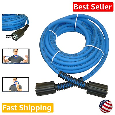 #ad UBERFLEX Kink Resistant 1 4quot; x 25#x27; 3100 PSI Pressure Washer Hose Made in USA $73.99