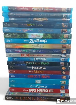 #ad Disney Pixar Animation 36 Movie Bundle Set Lot INCLUDING SLIPCOVERS $120.00