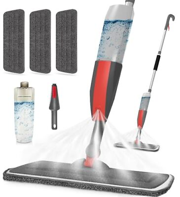 #ad Spray Mop for Floor CleaningMicrofiber Dust Mop with Sprayer with Grey and Red $31.61