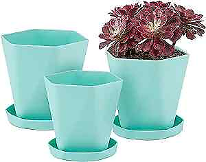 #ad Sun E Planters for Indoor Plants Flower Pots 7.6 6.5 5.1Inch Set of Mint Green $30.36