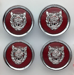 #ad Jaguar Red Wheel Badge Emblem Center Hub Cap Set Of 4 MNA6249EA Fits 1988 2012 $43.95