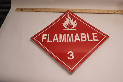 #ad 25 Pk Zoro Tools Flammable 3 Dot Placard Sign DL158R $29.68