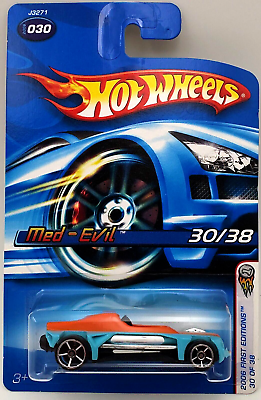 #ad MED EVIL 2006 Blue Hot Wheels #30 First Editions OH5SP Wheels Mattel $2.99
