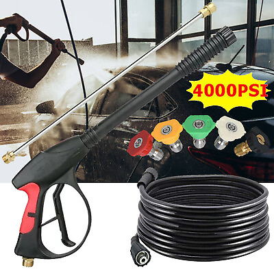 4000PSI High Pressure Car Power Washer Gun Spray Wand Lance Nozzle Hose Kit M22 #ad $39.99
