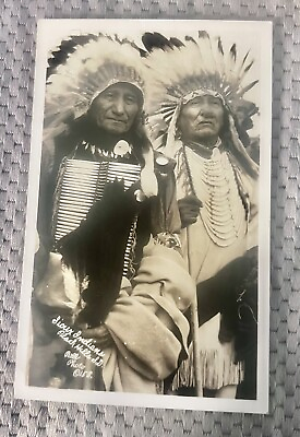 #ad Sioux Indians South Dakota POSTCARD 1935 RPPPC $7.00