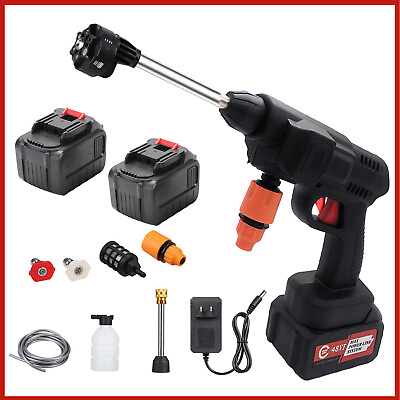 #ad 6 in 1 Cordless Power Washer Max 4000 PSI Portable Pressure Washer 2 Batteries $59.99