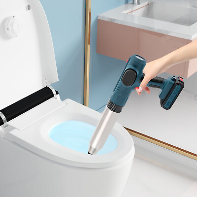 2200mA Toilet Sink Pipe Clog Remover Air Pressure Drain Blaster Gun Pump Plunger #ad #ad $57.95