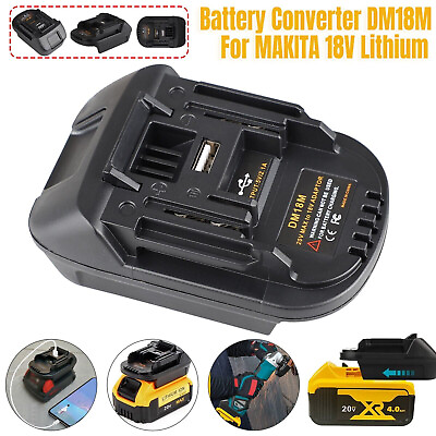 #ad #ad USB Battery Adapter Converter For 20V DEWALT Milwaukee M18 Convert To Makita 18V $10.99