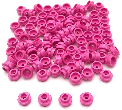 #ad Lego 100 New Dark Pink Plates Round 1 x 1 w Flower Edge Parts $3.99