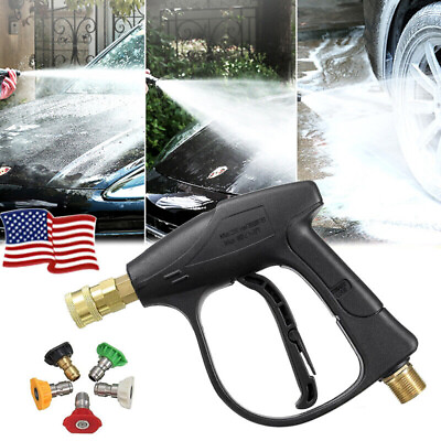 #ad 1 4quot; High Pressure Washer Gun 3000 PSI Car Wash Foam Spray Short Wand w Nozzle $14.99