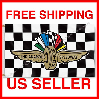 #ad Indianapolis Motor Speedway 3x5 ft Checkered Flag Indy 500 Car Brickyard Banner $13.77