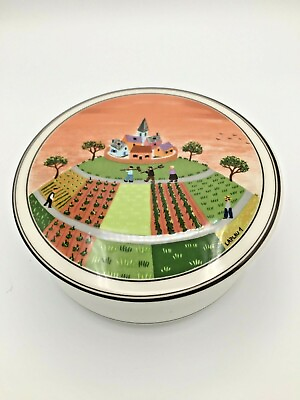 #ad Trinket Dish Villeroy amp; Boch Lovely Farm Village Scene Covered Porcelain Dish $20.00
