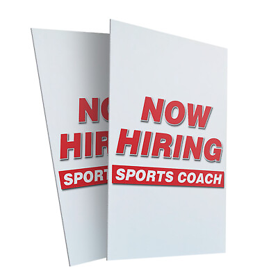 #ad Now Hiring Sports Coach 24quot; x 36quot; 2 Pack Of Store Sign Plastic Or Decal $69.99