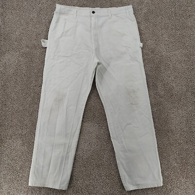 #ad Dickies Pants Mens 40x32 White Painters Dunn Edwards Denim Carpenter Workwear $19.76