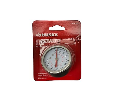#ad HUSKY 2quot; BACK MOUNT CHROME GAUGE 1 8quot; MALE NPT 0 300 PSI Brand New In Package $15.00