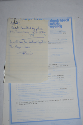 #ad JOHN COOPER CLARKE Concert Gig Contract Reading University 1979 GBP 75.00