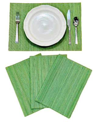 #ad Bed Bath Beyond Green Bamboo Wooden Matchstick Placemats Set of 4 Reversible $11.88