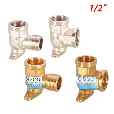 #ad Brass Pipe Fittings Bsp Female Male Garden Tap Outside Tap Wall Plate Elbow 1 2quot; $5.55