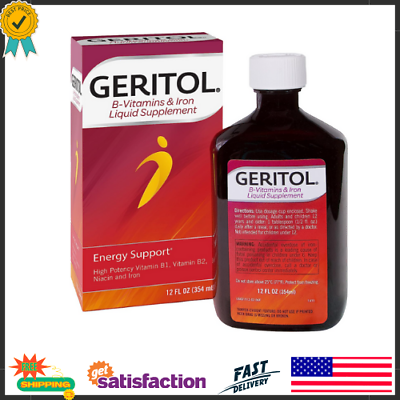 #ad Geritol Liquid Vitamin and Iron Supplement 12 Oz High Potency B Vitamins and $12.40