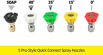 #ad Karcher 5 Piece Quick Connect Spray Nozzles for Gas Pressure Washers 4000 PSI $26.95