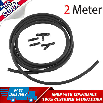 #ad 2m Washer Nozzle Spray Pump Hose Front Rear Windshield Wiper Tube Headlight Pipe $5.99