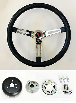 #ad 1969 93 Pontiac Grand Prix GTO Firebird Black Foam on Chrome Steering Wheel 15quot; $147.95