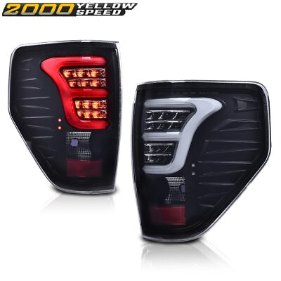 #ad Fit For Ford F150 09 14 Smoked Black Rear LED Tail Light Brake Parking Lamps $75.80