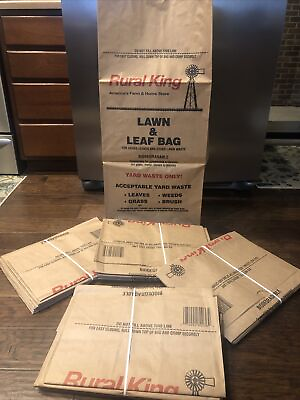 #ad 100 Bags Rural King Heavy Duty Brown Paper Lawn amp; Garden Bags grass weeds brush $134.99