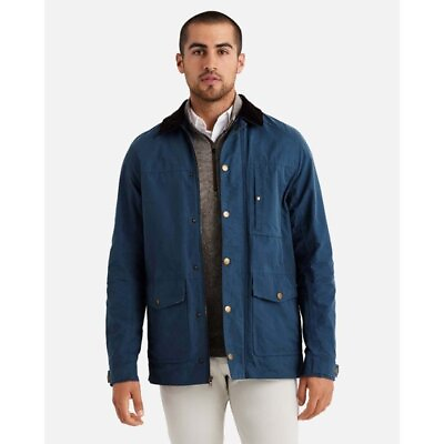 #ad NWT Rhone Car Coat Blue Wing Teal Water Resistant Corduroy Collar Jacket Medium $148.99