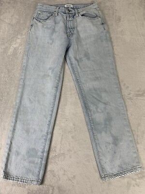 #ad Pistola Jeans Womens 26 Blue Light Acid Splash Wash Straight Leg Button Fly USA $15.00