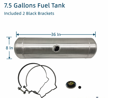 #ad Aluminum Spun Gas Tank Fuel Center Fill 7.5Gal 8quot;x36quot; 1 4quot;NPT For Truck Hot Rod $163.66