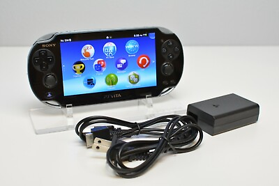 SONY PS Vita PCH 1000 1100 Black Model OLED Wi Fi w Charger Excellent #ad #ad $199.99