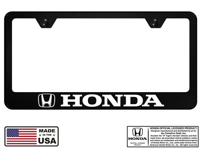 Honda Black Unbreakable Polycarbonate License Plate Frame Licensed #ad #ad $22.95