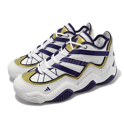 #ad #ad adidas Top Ten 2010 Lakers White Purple Gold Men Basketball Shoes Sneaker HQ4624 $109.99