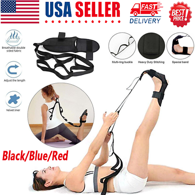 #ad Yoga Band Flexibility Stretch Leg Fascia Stretcher Strap Ballet Gym Trainer US $7.28