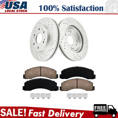 #ad Front Drilled Rotors and Brake Pads for 2010 2020 Ford F 150 Lincoln Navigator $137.64