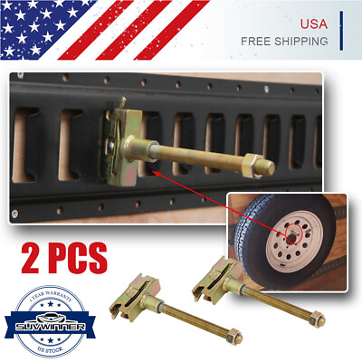 #ad 2X E Track Spare Tire Trailer Mount w 5” Bolt Hanger Spare Wheel Carrier Steel $19.98