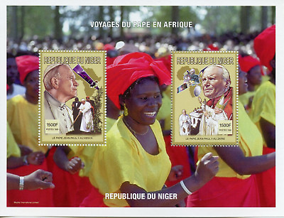 #ad Pope John Paul II Stamps Niger 1998 MNH Africa Visit Satellites 2v M S GBP 1.75