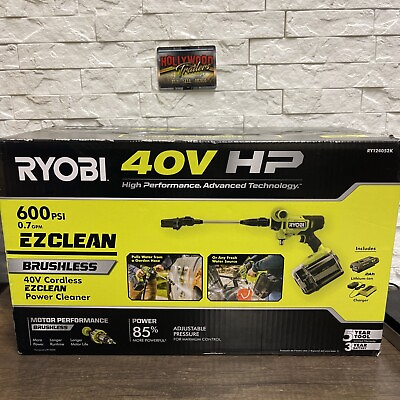 #ad RYOBI EZClean Power Cleaner 40V HP Brushless 600 PSI 0.7 GPM Battery Charger $139.00