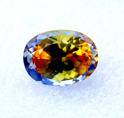 #ad 10.63 CT Natural Bi Color Pitambari Sapphire Oval Cut Loose Certified Gemstone $24.59