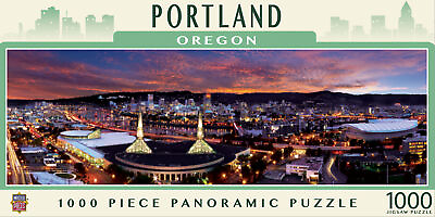 #ad MasterPieces Portland Oregon 1000 Piece Panoramic Jigsaw Puzzle $16.99