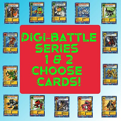 #ad Digimon Card Game Digi Battle Series 1 and 2 Singles Choose your Cards LP $0.99