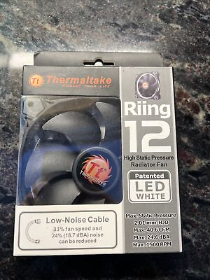 #ad Thermaltake Riing 12 HIGH STATIC PRESSURE WHITE LED FANCL F038 PL12WT A 120mm $4.99