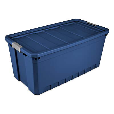 #ad #ad Sterilite 50 Gallon Plastic Stacker Tote Stadium Blue Adult Storage Bin $25.97