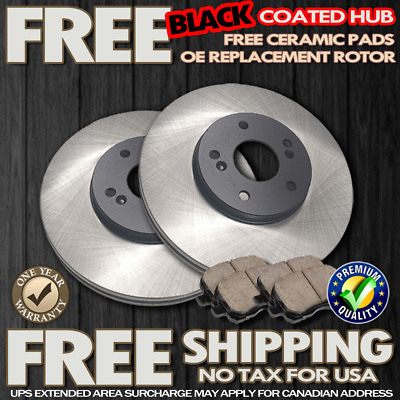 #ad O1128 FIT 2002 2003 2004 2005 2006 Toyota Camry 4Cyl BLACK HUB Rotors Pads FRONT $255.90