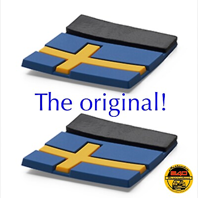#ad #ad Two Swedish Flag Tag Silicone Emblems Decals as on Volvo XC40 Saab Scania Sweden $4.75