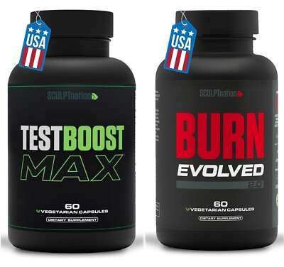 #ad New Sculptnation TEST BOOST Max amp; Burn Evolved Testosterone Strength Weight Loss $74.50