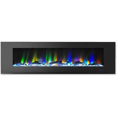 Cambridge Wall Electric Fireplace Heater w Multi Color Flames Driftwood Log 72quot; $592.99