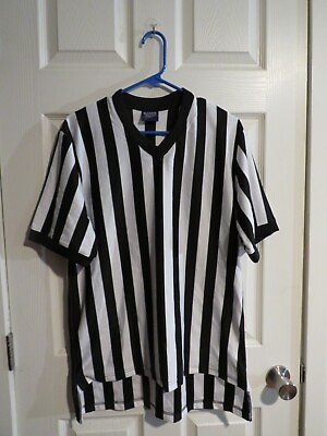 #ad Vintage Mens Referee Ref Shirt Size M 100% Polyester Dalco Athletic Made in USA $15.00